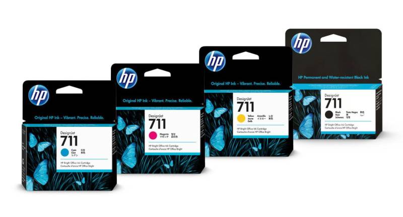 HP Original 711 Druckerpatronen - 4er Multipack (CZ130A, CZ131A, CZ132A, CZ129A) von HP Inc.