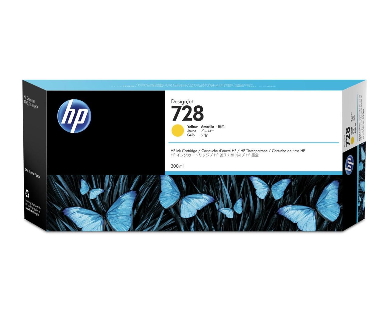 HP Original 728 Druckerpatrone - gelb (F9K15A) von HP Inc.