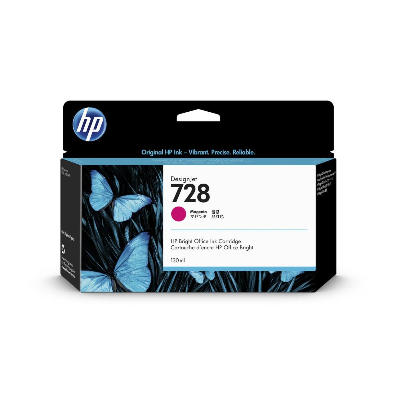 HP Original 728 Druckerpatrone - magenta (F9J66A) von HP Inc.