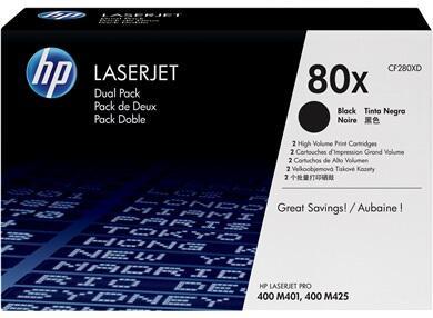 HP Original 80X Toner Doppelpack schwarz hohe Kapazität 2 x 6.900 Seiten (CF2... von HP Inc.