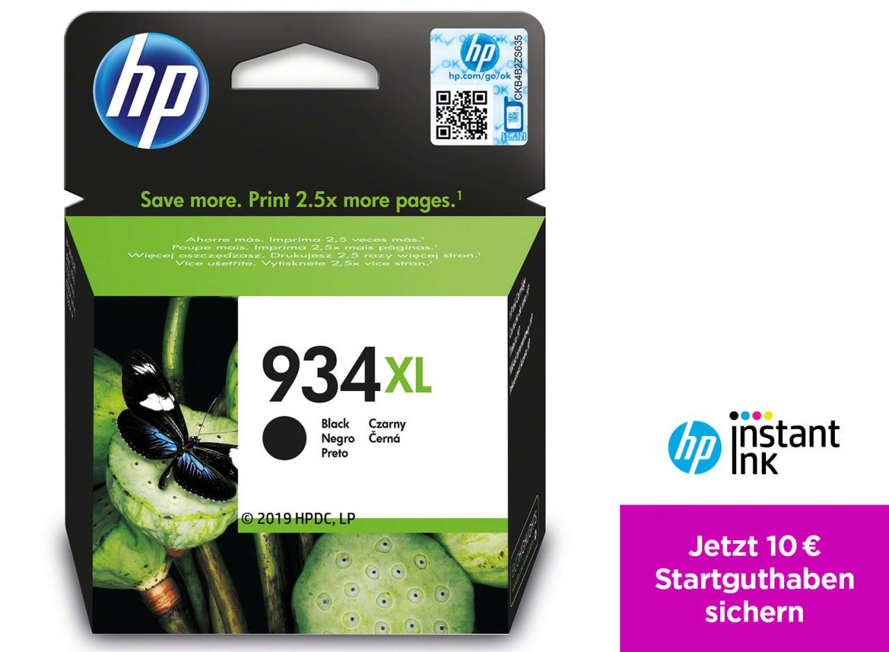 HP Original 934XL Druckerpatrone schwarz 1.000 Seiten 25,5ml (C2P23AE) von HP Inc.