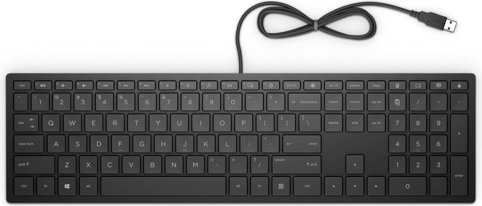 HP Pavilion 300 - Tastatur - USB - Deutschland - Jet Black (4CE96AA#ABD) von HP Inc