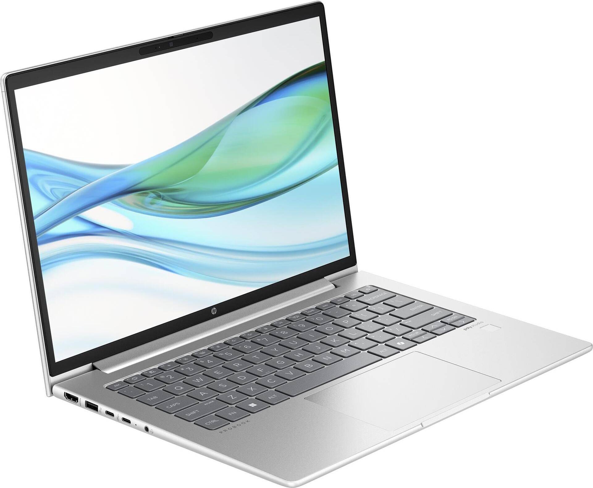 HP ProBook 445 G11 Notebook - Wolf Pro Security - AMD Ryzen 5 7535U / 2.9 GHz - Win 11 Pro - Radeon 660M - 8 GB RAM - 256 GB SSD NVMe - 35.6 cm (14) IPS 1920 x 1200 - Wi-Fi 6E, Bluetooth - Kunststoff in Pike Silver - kbd: Deutsch - mit HP Wolf Pro Securi (9C0B6EA#ABD) von HP Inc