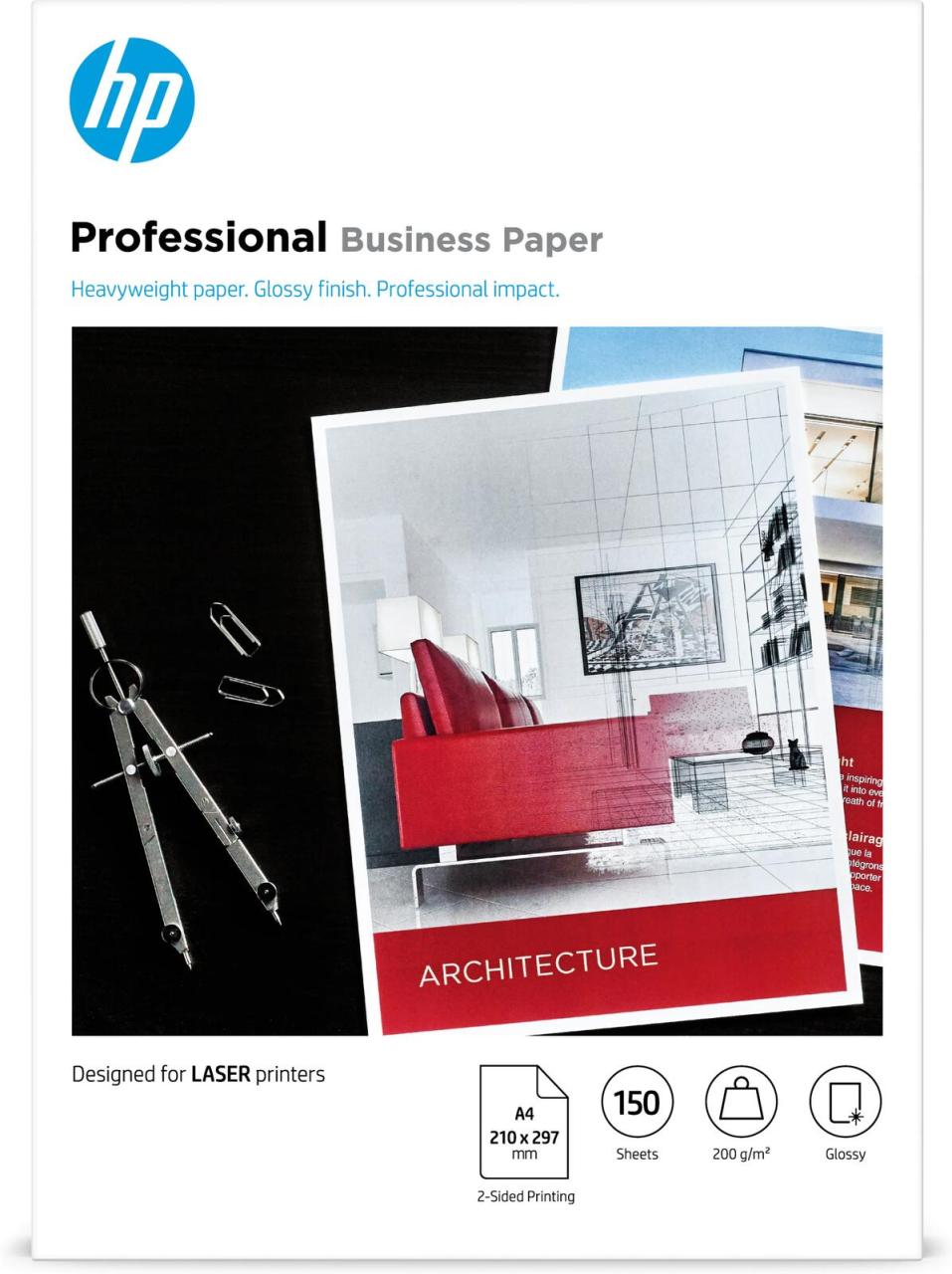 HP Professional Business Laser-Papier – A4, glänzend, 200 g/m² von HP Inc.
