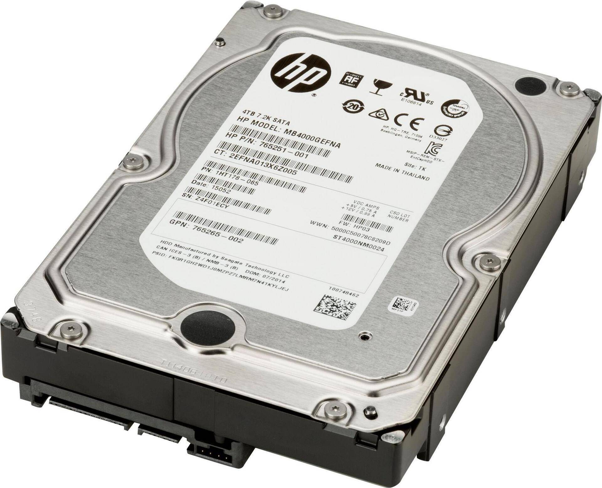 Hewlett Packard HP 4TB SATA 7200 HDD F/ DEDICATED HP WORKSTATION (K4T76AA) von HP Inc