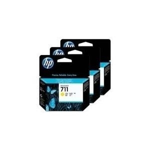 Hewlett-Packard HP 711 - 3er-Pack - Gelb - Original - Tintenpatrone - für DesignJet T120 ePrinter, T520 ePrinter (CZ136A) von HP Inc