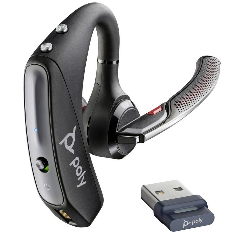 HP Poly Poly USB-A Bluetooth Headset +BT700 Dongle Kopfhörer (Lautstärkeregelung, Mikrofon-Stummschaltung, Schweißresistent) von HP Poly