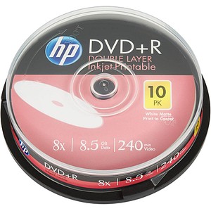 10 HP DVD+R 8,5 GB Double Layer, bedruckbar von HP