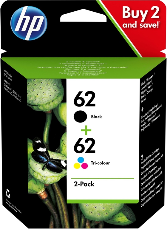 HP 62 Ink Cart Combo 2-Pack (4-farbig) HP 62 Ink Cart Combo 2-Pack (4-farbig) von HP