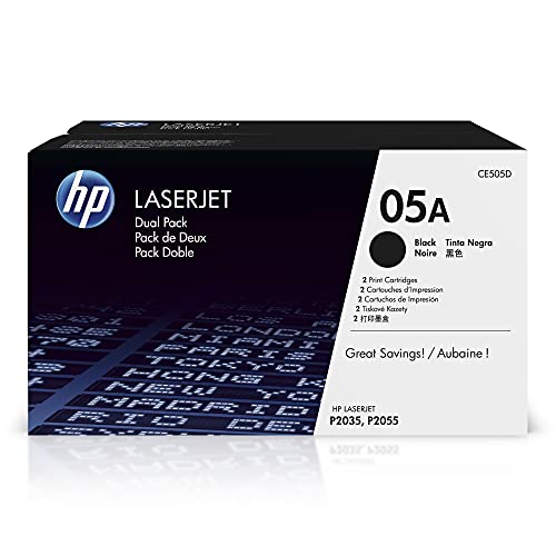 HP 05A Original Toner (geeignet für HP LaserJet P2035, HP LaserJet P2055) 2er Pack, schwarz von HP