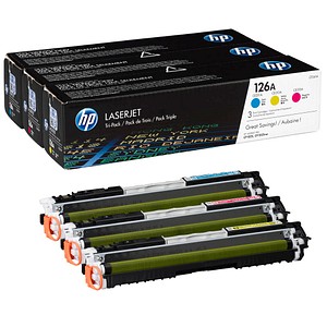 HP 126A (CF341A) cyan, magenta, gelb Tonerkartuschen, 3er-Set von HP