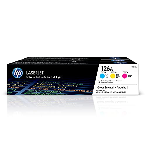 HP 126A CF341A 3er-Pack, Original Tonerkartuschen, HP LaserJet Pro Drucker, Cyan, Magenta, Gelb von HP