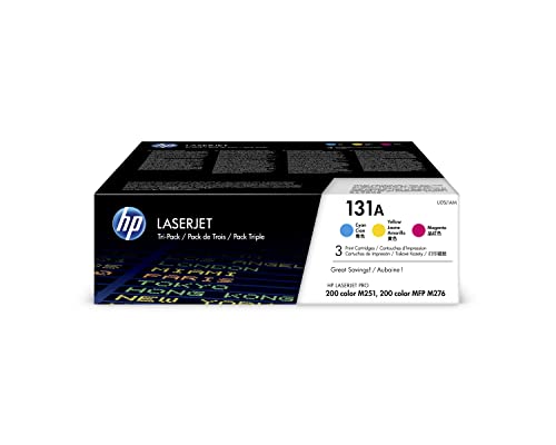 HP 131A (U0SL1AM) Multipack Original Toner 1xCyan/1xMagenta/1xGelb für HP LaserJet Pro M251, M276, 3er-Pack von HP