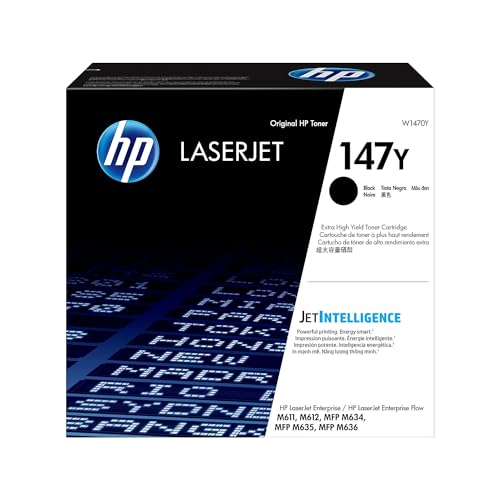 HP 147Y (W1470Y) Schwarz Original Toner mit extra hoher Reichweite für HP LaserJet Enterprise M611, M612, M635, M638, XXL von HP