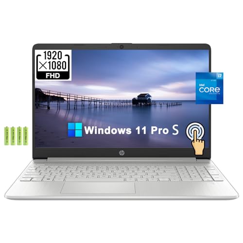 HP 15 15,6 Zoll Full HD Touchscreen Business Laptop [Windows 11 Pro S], 12. Generation Intel 10-Core i7-1255U (bis zu 4,7 GHz), 32 GB RAM, 1 TB PCIe SSD, Ziffernblock, USB, HDMI, SD-Kartenleser, mit von HP