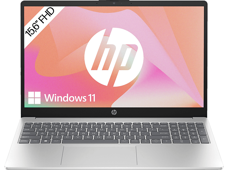 HP 15-fd0333ng, Notebook, mit 15,6 Zoll Display, Intel® Core™ i3,i3-1315U Prozessor, 8 GB RAM, 512 SSD UHD Graphics, Natural Silver, Windows 11 Home (64 Bit) von HP