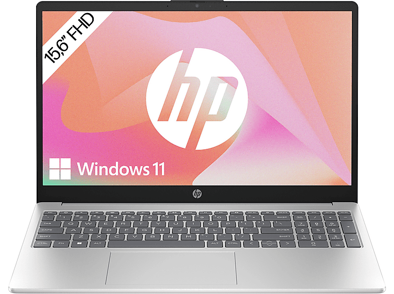 HP 15-fd0376ng, Laptop, mit 15,6 Zoll Display, Intel® Core™ i7,1355U Prozessor, 16 GB RAM, 1 TB SSD, Iris® Xᵉ, Silber, Windows 11 Home (64 Bit) von HP