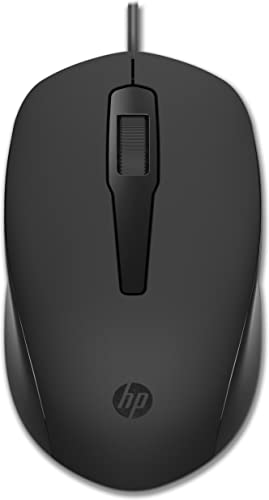 HP 150 Maus (kabelgebundene Maus, bis 1.600 DPI, Rechtshänder Maus, Linkshänder Maus) schwarz von HP