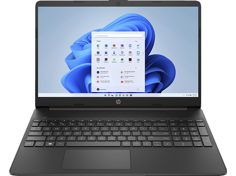 HP 15s-fq0318ng, Notebook, mit 15,6 Zoll Display, Intel® Celeron®,N4120 Prozessor, 8 GB RAM, 512 SSD, UHD 600, Schwarz, Windows 11 Home (64 Bit) von HP