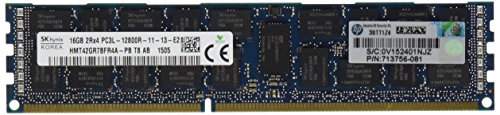 HP 16 GB (1 x 16 GB) 2RX4 PC3L-12800R DDR3-1600-MHZ Memory Kit Server Memory 713985-B21 (zertifiziert generalüberholt) von HP