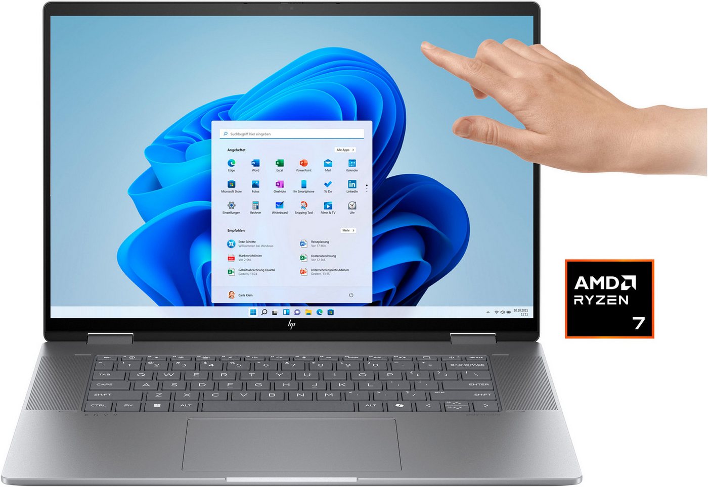 HP Envy 16-ad0275ng Convertible Notebook (40,64 cm/16 Zoll, AMD Ryzen 7 8840HS, Radeon Graphics, 512 GB SSD) von HP