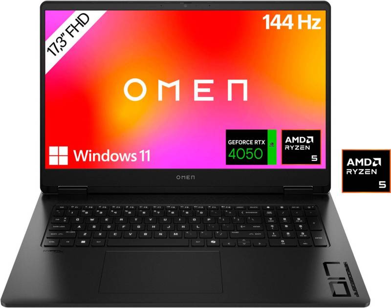 HP Omen 17-db0051ng Gaming-Notebook (43,9 cm/17,3 Zoll, AMD Ryzen 5 8645HS, GeForce RTX 4050, 512 GB SSD) von HP
