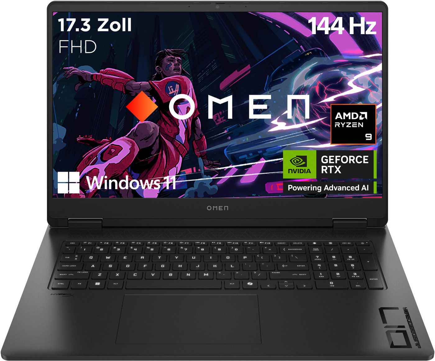 HP OMEN 17-db0095ng Gaming-Notebook (43,9 cm/17,3 Zoll, AMD Ryzen 9 8945HS, GeForce RTX 4060, 1000 GB SSD) von HP