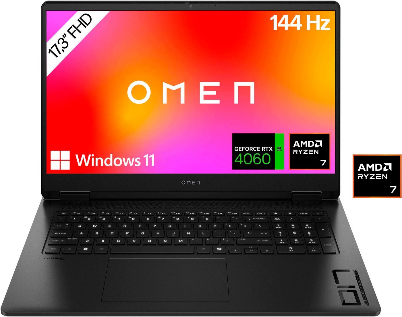 HP Omen 17-db0277ng Gaming-Notebook (43,9 cm/17,3 Zoll, AMD Ryzen 7 8845HS, GeForce RTX 4060, 512 GB SSD) von HP