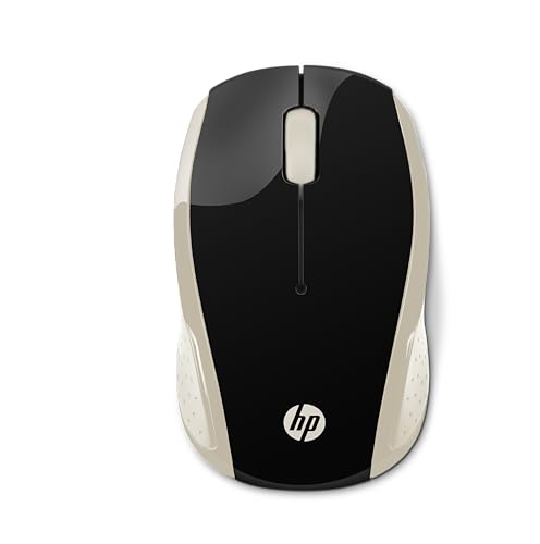 HP 200 (2HU83AA) kabellose Maus (1.000 dpi, 3 Tasten, Scrollrad, USB dongle) schwarz / gold von HP