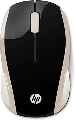 HP 200 (2HU83AA) kabellose Maus (1.000 dpi, 3 Tasten, Scrollrad, USB dongle) schwarz / gold von HP