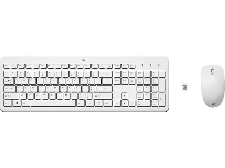 HP 230 Maus und -Tastatur, Set, kabellos, Weiß von HP