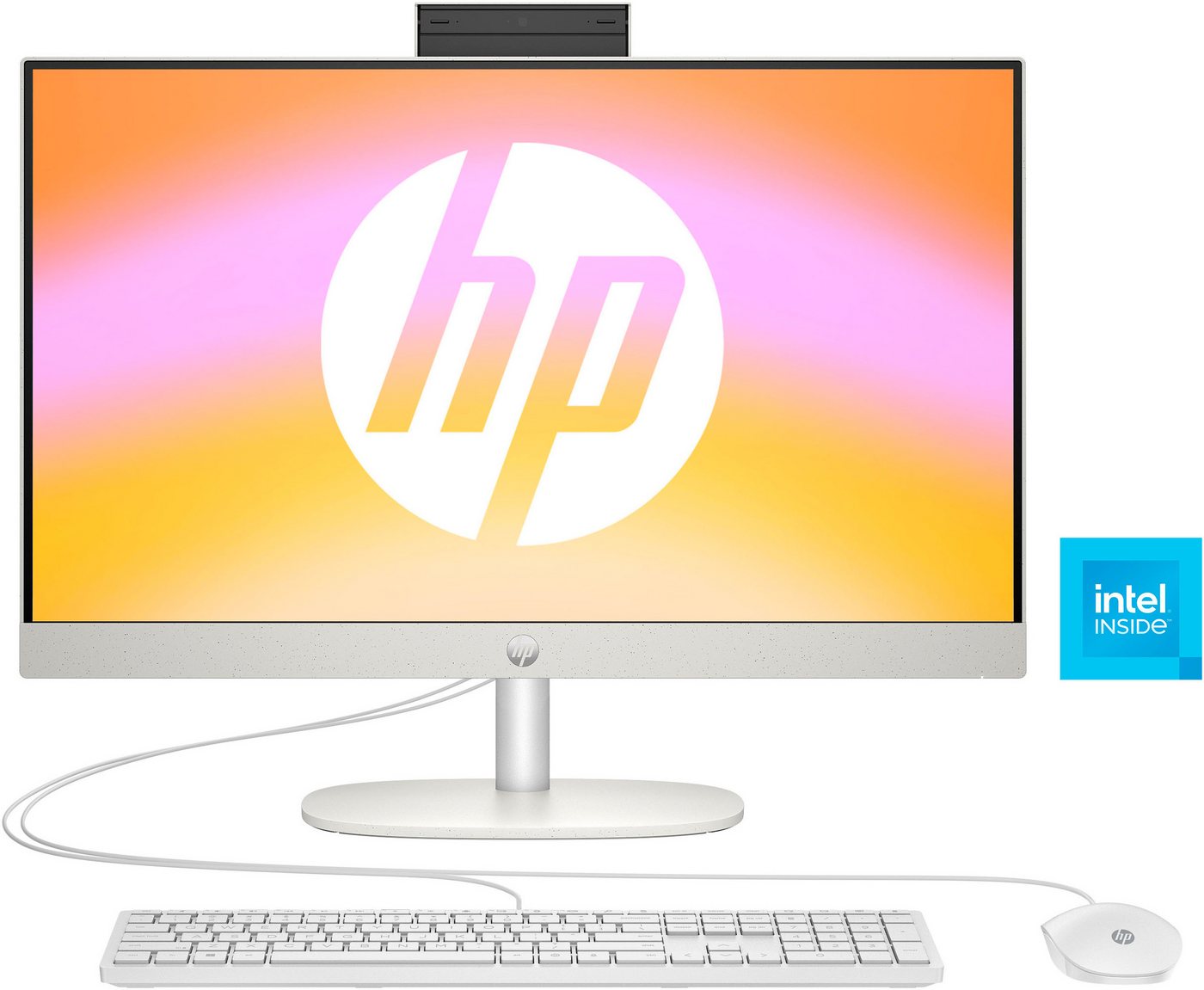HP 24-cr0211ng All-in-One PC (23,8 Zoll, Intel N 100, UHD Graphics, 8 GB RAM, 512 GB SSD, Luftkühlung) von HP