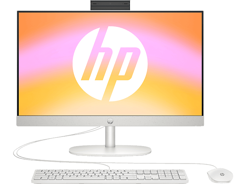HP 24-cr0337ng, All-in-One PC, mit 23,8 Zoll Display, Intel® Core™ i3 i3-1315U Prozessor, 8 GB RAM, 512 SSD, UHD Graphics, Muschelweiß Windows 11 Home (64 Bit) von HP
