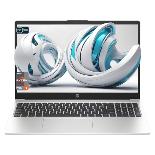 HP 255 G10 Business Laptop, AMD Ryzen 7 7730U, 16 GB DDR4 RAM, 1 TB PCIe SSD, 15.6" IPS FHD Display, AMD Radeon Graphics, QWERTZ Tastatur, FreeDOS, Silber von HP
