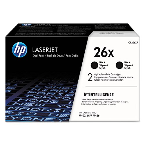 HP 26X (CF226XD) Multipack Original Toner (2x Schwarz) mit hoher Reichweite für HP Laserjet Pro M402, HP Laserjet Pro M426 , 2 Stück (1er Pack) von HP