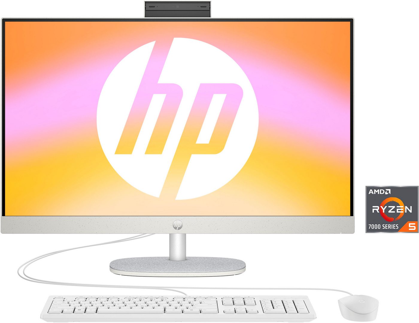 HP 27-cr0208ng All-in-One PC (27 Zoll, AMD Ryzen 5 7520U, Radeon™ 610M, 16 GB RAM, 512 GB SSD, Luftkühlung) von HP