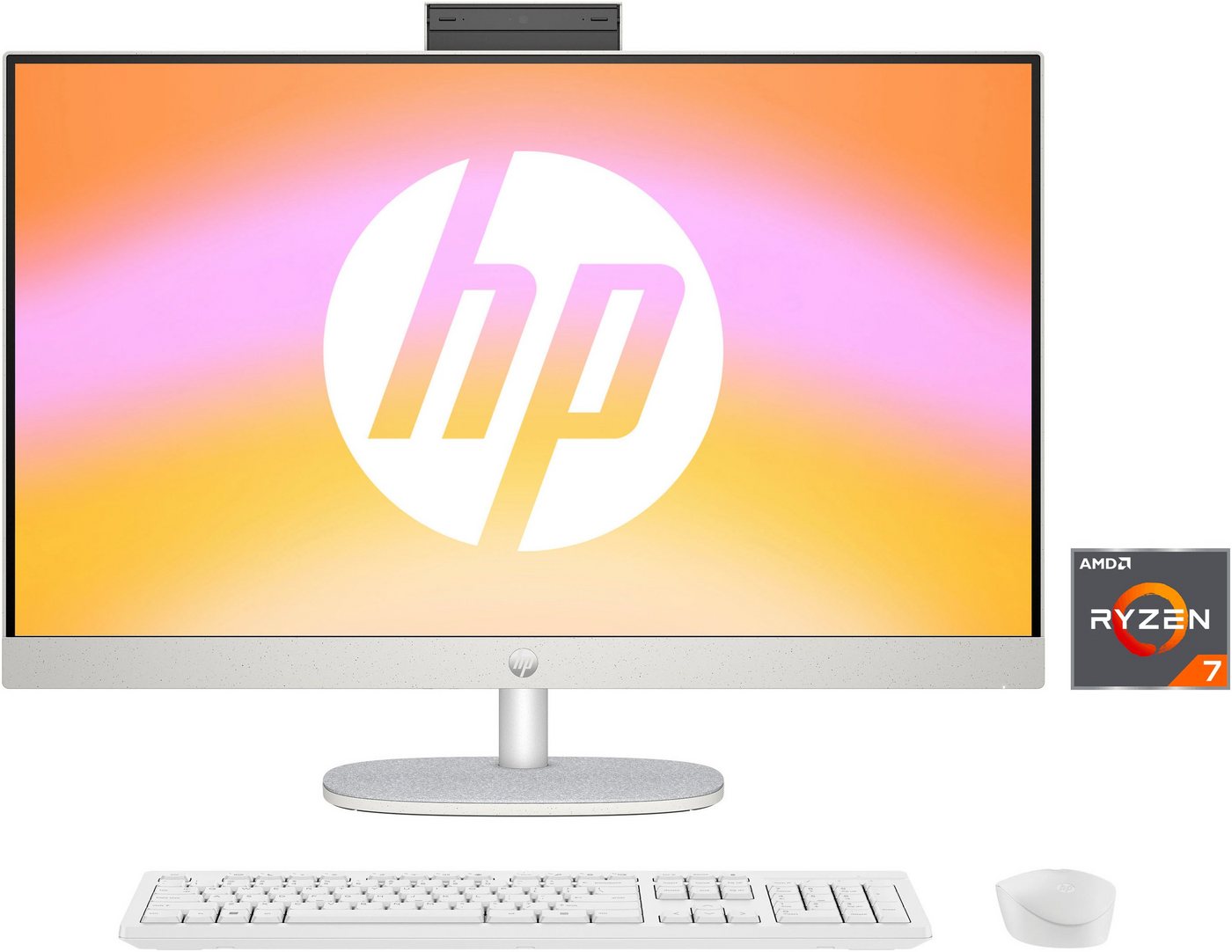 HP 27-cr0211ng All-in-One PC (27 Zoll, AMD Ryzen 7 7730U, Radeon™ Graphics, 16 GB RAM, 1000 GB SSD, Luftkühlung) von HP