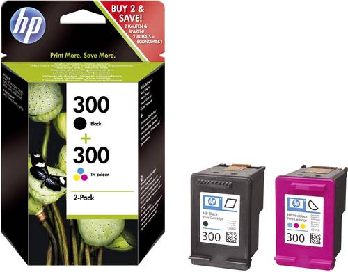 HP 300 Druckerpatrone Kombi-Pack Original Schwarz, Cyan, Magenta, Gelb CN637EE Tinte von HP