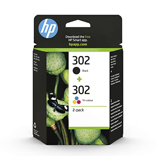 HP 302 (X4D37AE) Original Druckerpatronen, Black + Tri-color, für HP DeskJet 1100, 2300, 3600, 3800, 4600 series, HP ENVY 4500 series, HP OfficeJet 3800 Serie, 2 Stück (1er pack) von HP