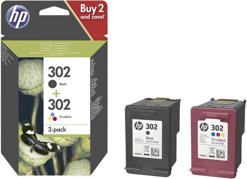 HP 302 Druckerpatrone Kombi-Pack Original Schwarz, Cyan, Magenta, Gelb X4D37AE Tinte von HP