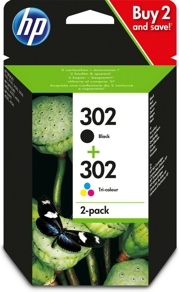 HP 302 Original Schwarz, Cyan, Magenta, Gelb Mehrfachverpackung HP 302 Original Schwarz, Cyan, Magenta, Gelb Mehrfachverpackung von HP