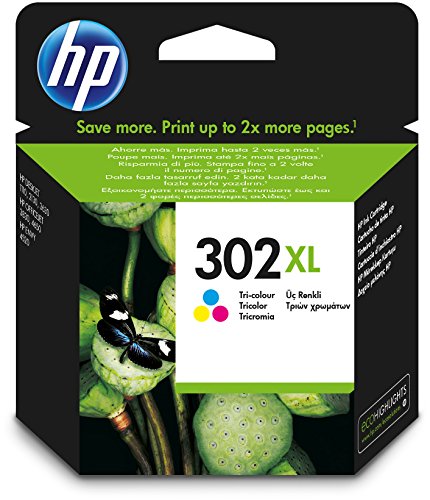 HP 302XL (F6U67AE) Original Druckerpatrone Farbe mit hoher Reichweite für HP DeskJet 1110, 213x, 363x, HP ENVY 452x, HP OfficeJet 383x, 465x, 52x, Cyan/Magenta/Gelb von HP