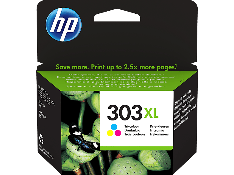 HP 303XL Tintenpatrone Cyan/Magenta/Gelb (T6N03AE) von HP