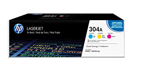 HP 304A 3er-Pack (CF372AM) Blau/Rot/Gelb für HP Color LaserJet CP2025, CM2320 von HP
