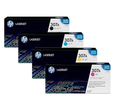 HP 307A Original Toner 4er Set schwarz, Cyan, Magenta, gelb (CE740A, CE741A, CE742A, CE743A) für CP5220, CP5225, CP5225DN von HP