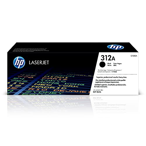 HP 312A (CF380A) Schwarz Original Toner für HP Color Laserjet Pro MFP M476, Einzelpack von HP