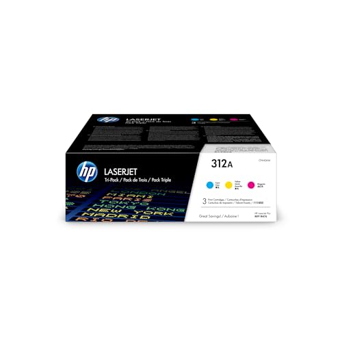 HP 312A 3er-Pack (CF440AM) Blau/Rot/Gelb Original Toner für HP Color Laserjet Pro MFP M476 von HP