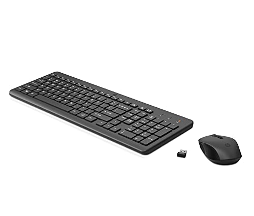 HP 330 Wireless Maus & Tastatur, QWERTZ, USB-A Dongle, 2,4-GHz Kabellos, 1600 DPI, Schwarz von HP