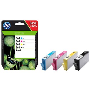HP 364 (N9J73AE) schwarz, cyan, magenta, gelb Druckerpatronen, 4er-Set von HP