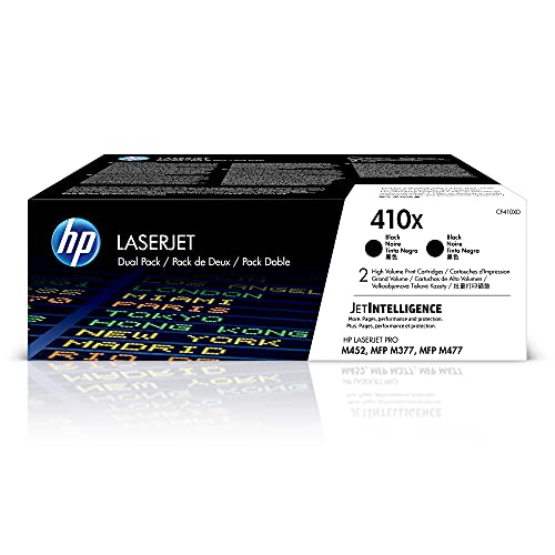 HP 410X (CF410XD) Multipack Original Toner (2x Schwarz) mit hoher Reichweite für HP Color Laserjet Pro M452, HP Color Laserjet Pro M477 von HP